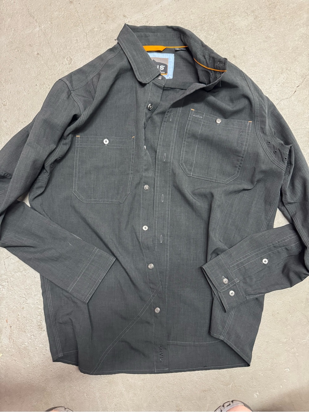Orvis Black Long-Sleeve Button-Down Work Shirt